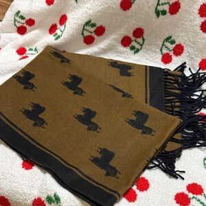 Brown and Black Patterned Scarf